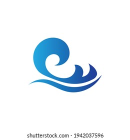 Plantilla de diseño de ilustración de vector con logotipo de onda oceánica - Vector