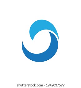 Plantilla de diseño de ilustración de vector con logotipo de onda oceánica - Vector