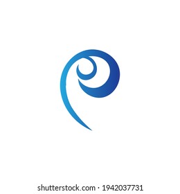 Plantilla de diseño de ilustración de vector con logotipo de onda oceánica - Vector