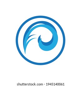 plantilla de diseño de ilustración de vector con logotipo de onda oceánica