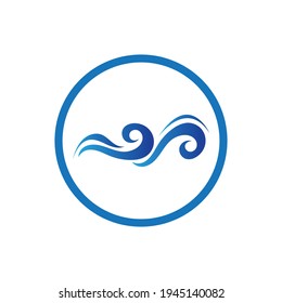 plantilla de diseño de ilustración de vector con logotipo de onda oceánica