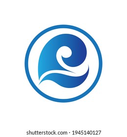 plantilla de diseño de ilustración de vector con logotipo de onda oceánica