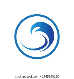 plantilla de diseño de ilustración de vector con logotipo de onda oceánica