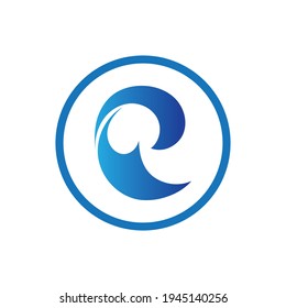 plantilla de diseño de ilustración de vector con logotipo de onda oceánica