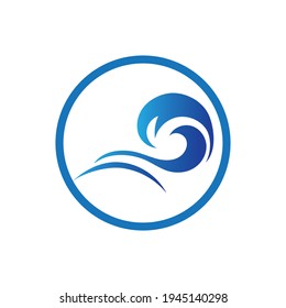 plantilla de diseño de ilustración de vector con logotipo de onda oceánica
