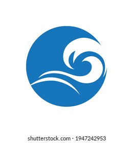 Plantilla de diseño de ilustración de vector con logotipo de onda oceánica - Vector