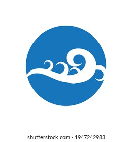 Plantilla de diseño de ilustración de vector con logotipo de onda oceánica - Vector