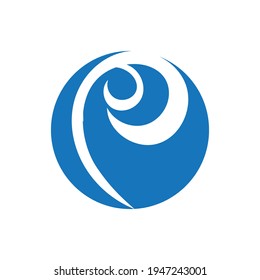 Plantilla de diseño de ilustración de vector con logotipo de onda oceánica - Vector