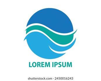 Ocean wave logo vector illustration. Creative carporate logo for business, abstract ocean, premium logo, Can use for logo, infographic, banner, poster, web design. Isolated on white background. 