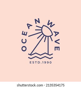 ocean wave logo vector minimalist design