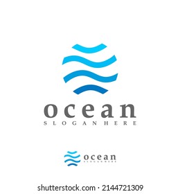 Ocean Wave logo vector template, Creative Water Wave logo design concepts