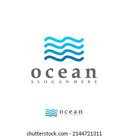 Ocean Wave logo vector template, Creative Water Wave logo design concepts