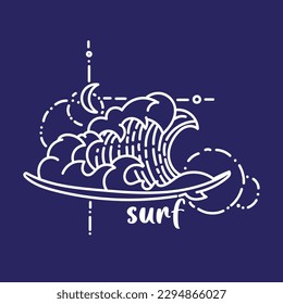 ocean wave in monoline style