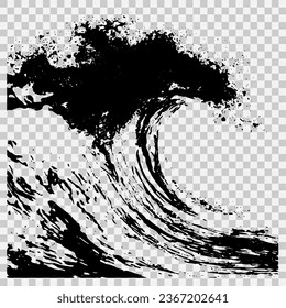 Ocean wave on transparent background