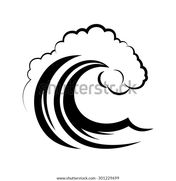 Ocean Wave On White Background Stock Vector (Royalty Free) 301229699