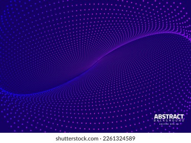 ocean wave with particle texture in gradient blue technology science theme background for advertisement poster website banner landing page template vector eps.