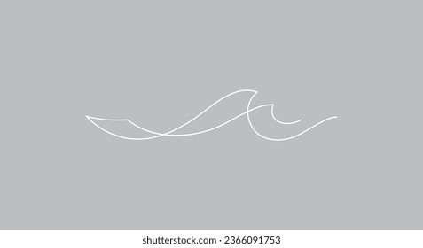 ocean wave pattern minimalism concept one line drawing illustration