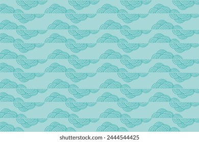 Ocean wave pattern vector illustration, Water pattern vector illustration, Blue wave water illustration.