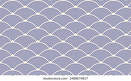 Ocean wave pattern. wallpaper art. Japanese traditional pattern concept. 