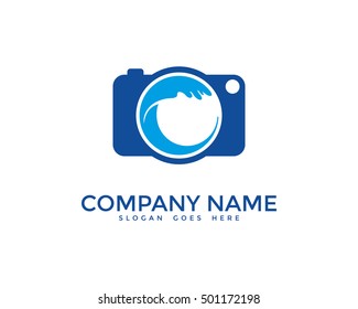 Ocean Wave Photography Logo Design Template
