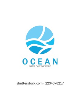 ocean wave sea logo vector illustration design template
