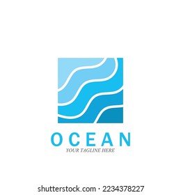ocean wave sea logo vector illustration design template