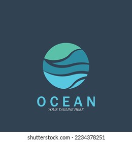 ocean wave sea logo vector illustration design template