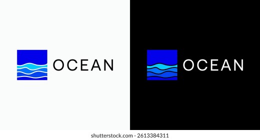 Ocean wave shape vector logo design with modern, simple, clean and abstract style. Icon for business, and personal branding.