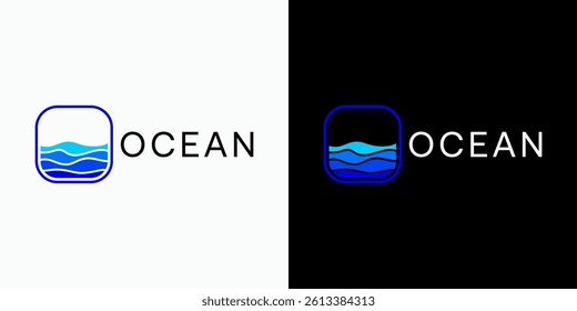 Ocean wave shape vector logo design with modern, simple, clean and abstract style. Icon for business, and personal branding.