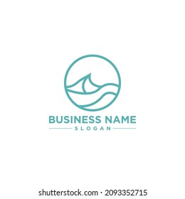 Ocean Wave Simple Modern Design Logo Vector and Stock Images