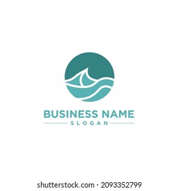 Ocean Wave Simple Modern Design Logo Vector and Stock Images