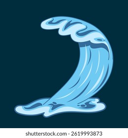 Ocean wave. Splash water motion, sea waves tide splash, with spray, marine surf wave, and sea storm element, vector design illustration.