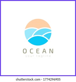 Ozeanwelle und einfaches Logo-Design in abstrakter Form