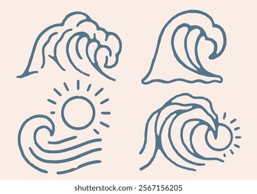 Ocean wave with sunset on the beach