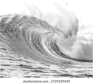Ilustración vectorial de surf de olas oceánicas para diseños de naturaleza marina y deportes acuáticos