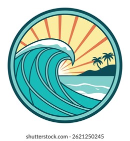 ocean wave surfer riding inside barrel turquoise