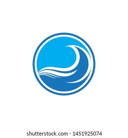 ocean Wave symbol and icon Logo Template vector