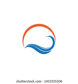 ocean Wave symbol and icon Logo Template vector