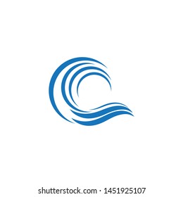 ocean Wave symbol and icon Logo Template vector