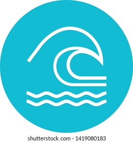 Ocean Wave Tide Outline Icon
