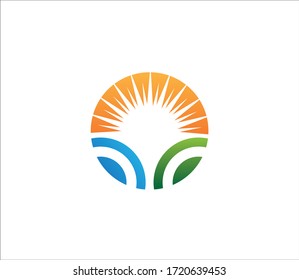 Logotipo de la ola oceánica vectorial