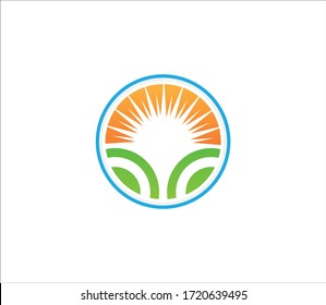 Ocean wave travel logo vector