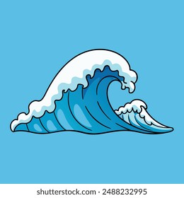 Ocean Wave Vector Art Illustration