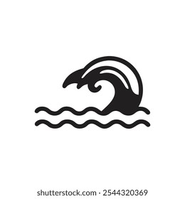 Ocean Wave Vector Icon on white background