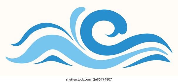 Diseño de la Ilustración vectorial de la onda del océano