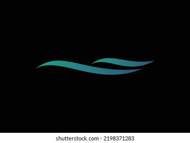 Ocean Wave Water Icon Logo Design Vector Template for Multi-purpose