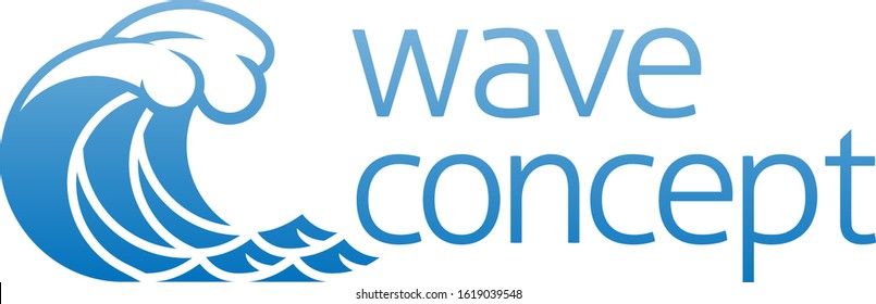 An Ocean Wave Water Stylised Icon Concept Graphic