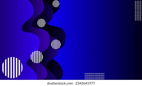 Ocean waves with artistic circles overlay gradient blue background.