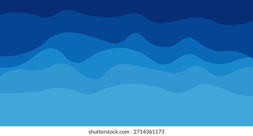 Ocean waves and blue layered vector background illustration sea beach vector illustration, eps10.	
