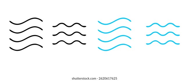 Coleção de ondas oceânicas. Onda de tempestade marinha isolada. Ondas, conjunto de elementos de água. Natureza onda água tempestade linear estilo ilustração